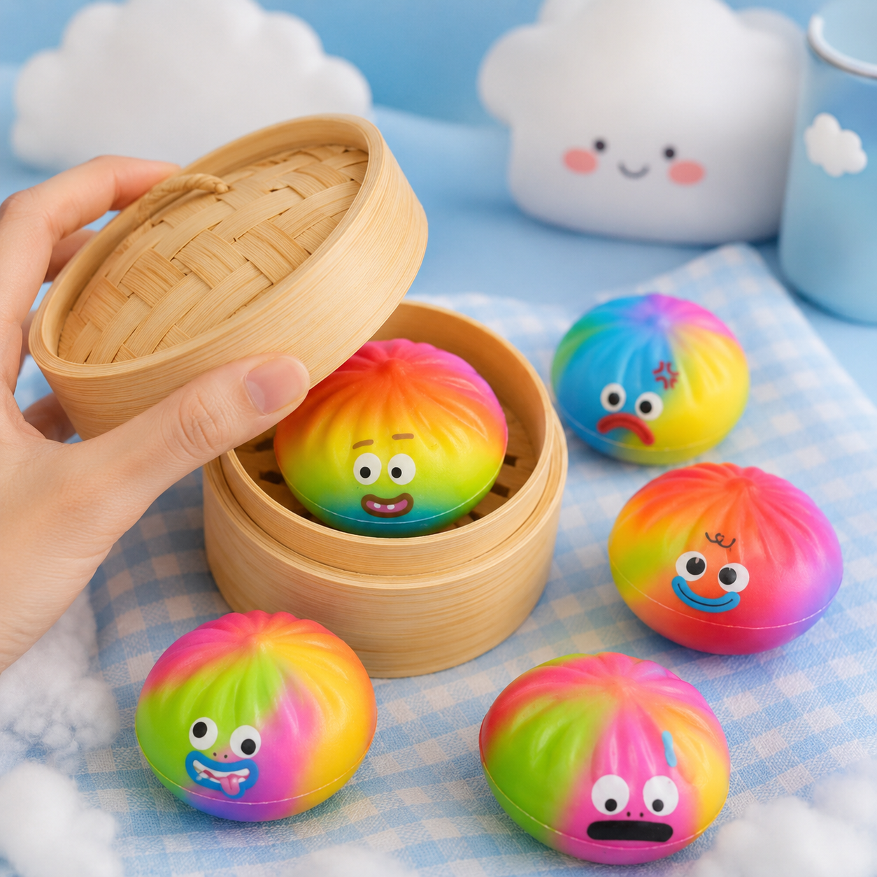 Balle anti-stress Rainbow Mood Dumpling — Boîte mystère surprise